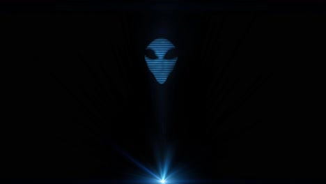 Alien-graues-Hologramm-Kopfgesicht-Gruseliges-Außerirdisches-Graues-UFO-4k
